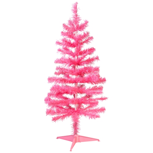 Artificial Tinsel Christmas Tree - 3' - Pink - Unlit