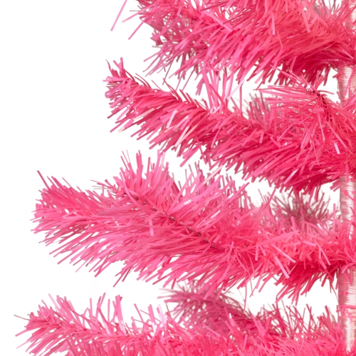 Artificial Tinsel Christmas Tree - 3' - Pink - Unlit
