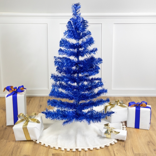 NORTHLIGHT  Artificial Tinsel Christmas Tree - 3' - - Unlit In Blue