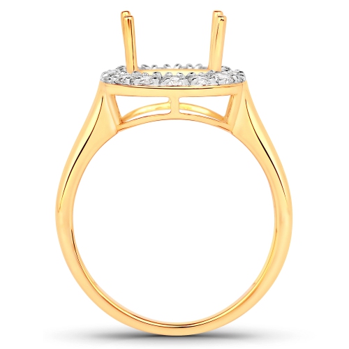 0.51 Carat Genuine White Diamond 14K Yellow Gold Ring