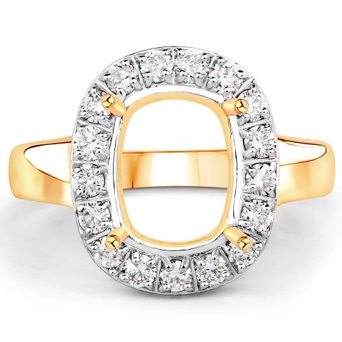 0.51 Carat Genuine White Diamond 14K Yellow Gold Ring