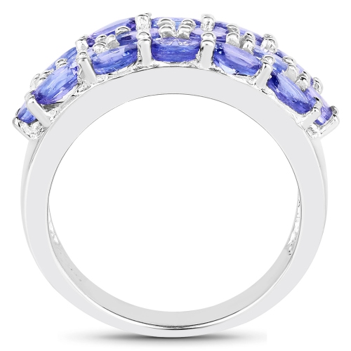 2,72 unités Bague en argent sterling .925 avec tanzanite véritable