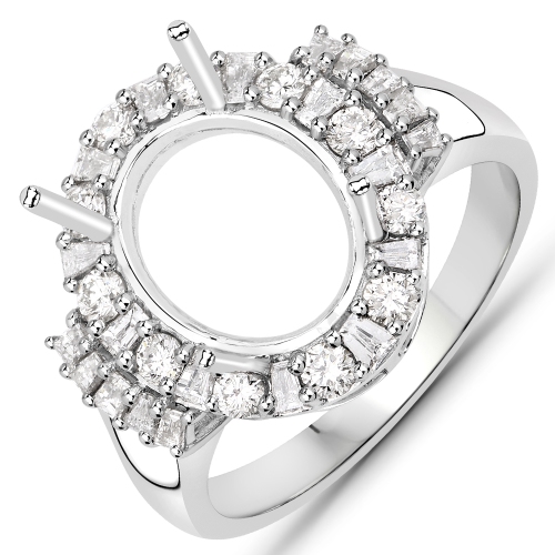 QJ  0.83 Carat Genuine Diamond 14K Gold Ring In White