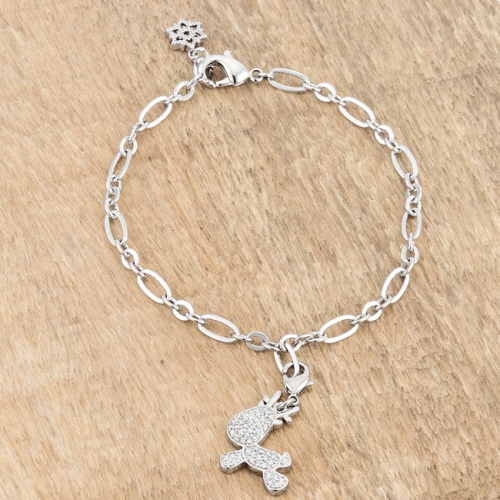 Rudy 0.25ct CZ Reindeer Charm Bracelet