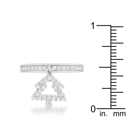 Christmas Tree 0.3ct CZ Holiday Charm Ring