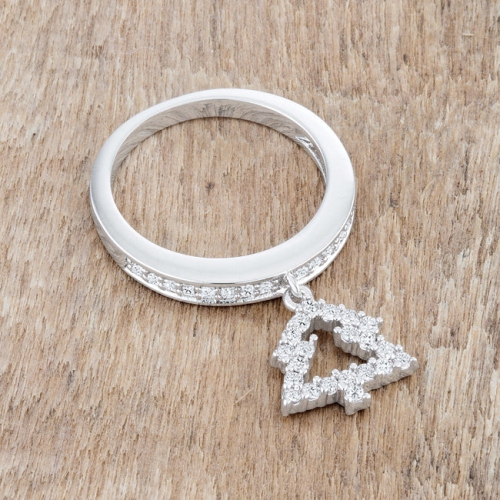 Christmas Tree 0.3ct CZ Holiday Charm Ring