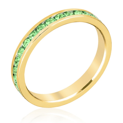 JGI  Stylish Stackables Peridot Crystal Ring In Multicolor