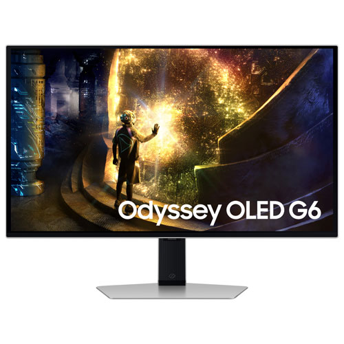 Samsung Odyssey 27" QHD 240Hz 3ms GTG OLED LED FreeSync Gaming Monitor - Silver