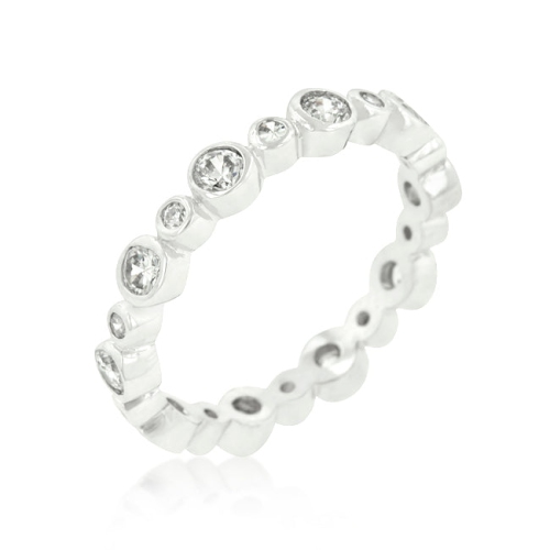 JGI  Alternating Bezel Linked Cubic Zirconia Eternity Band In Multicolor