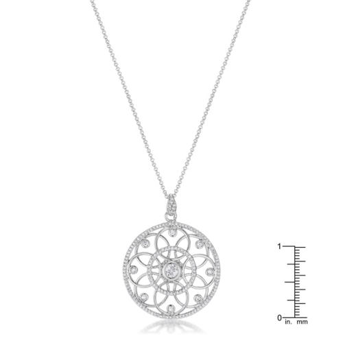 Collier à pendentif 1,4 CT avec cercles entrecroisé et zircons cubiques