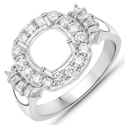 QJ  0.73 Carat Genuine Diamond 14K Gold Ring In White