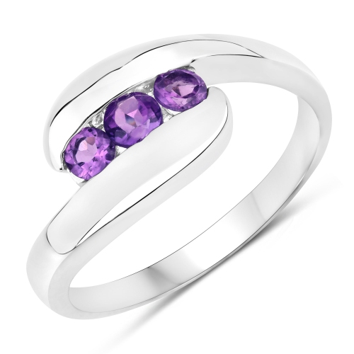 0.54 Carat Genuine Amethyst .925 Sterling Silver Ring