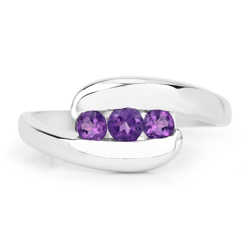 0.54 Carat Genuine Amethyst .925 Sterling Silver Ring