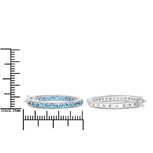 1.73 Carat Genuine Swiss Blue Topaz .925 Sterling Silver Earrings