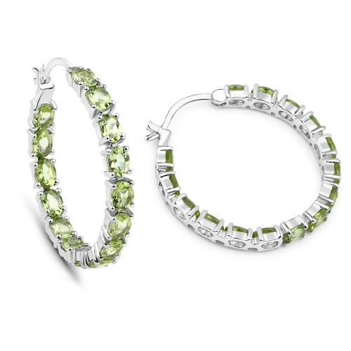 5.10 ct. Genuine Peridot .925 Sterling Silver Earrings