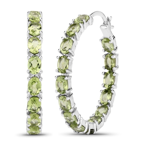 5.10 ct. Genuine Peridot .925 Sterling Silver Earrings