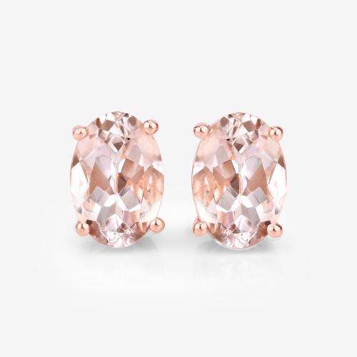 0.90 Carat Genuine Morganite 14K Rose Gold Earrings