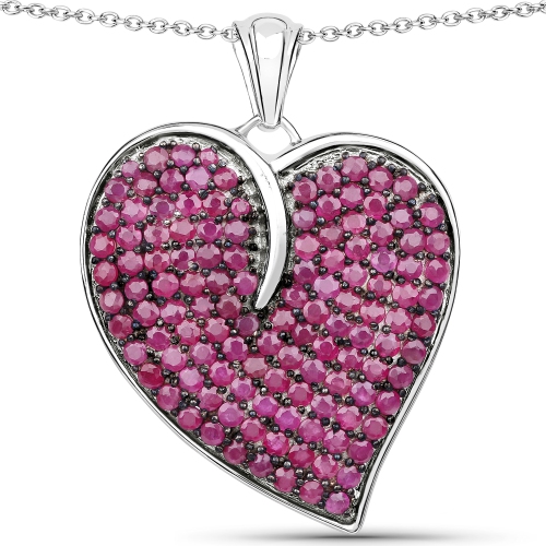 Image 1 de 2.. Pendentif en argent sterling de .925 ct avec rubis véritable d'4,98&nbsp;carat