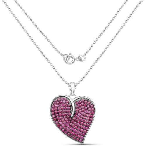 4.98 Carat Genuine Ruby .925 Sterling Silver Pendant