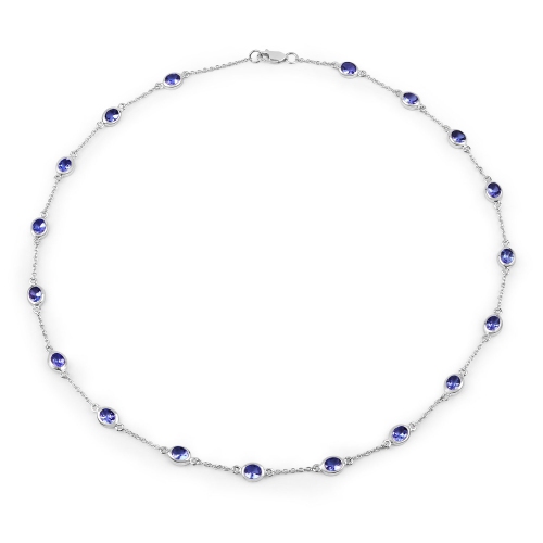 Collier en argent sterling avec tanzanite véritable de .925 ct d'5,94&nbsp;carat