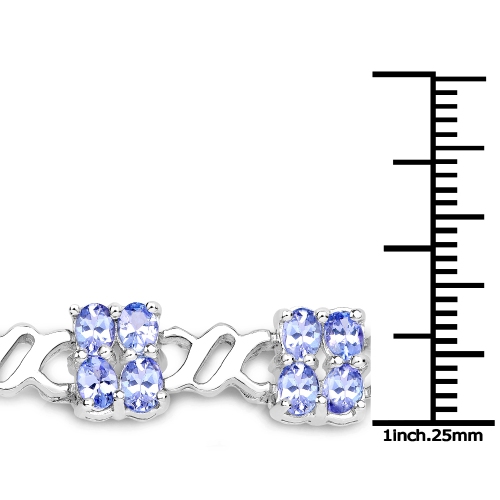 8.16 Carat Genuine Tanzanite .925 Sterling Silver Bracelet