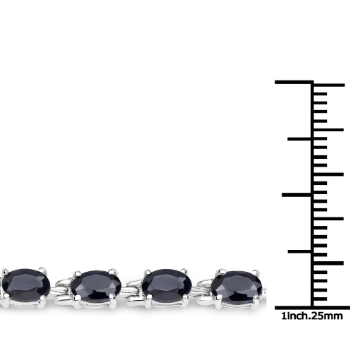 12.10 Carat Genuine Black Sapphire .925 Sterling Silver Bracelet