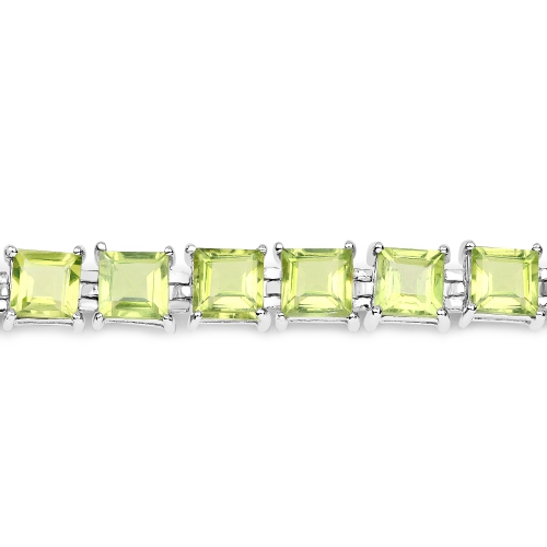 15.00 Carat Genuine Peridot .925 Sterling Silver Bracelet