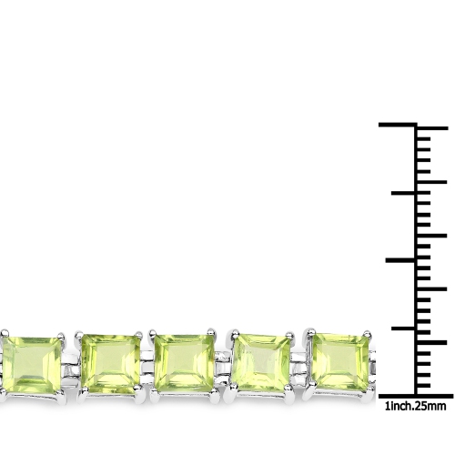 15.00 Carat Genuine Peridot .925 Sterling Silver Bracelet