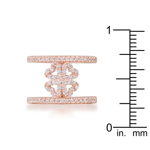 0.4ct CZ Delicate Floral Wrap Ring