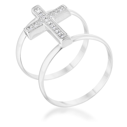 JGI  Francis 0.08Ct Cz Contemporary Cross Ring In Multicolor