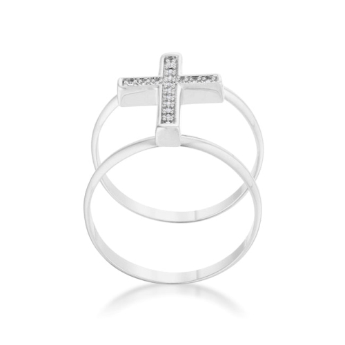 Francis 0.08ct CZ Contemporary Cross Ring