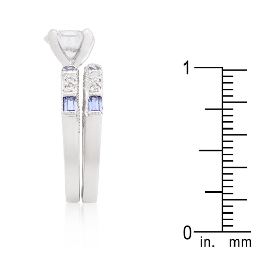 Tanzanite Cubic Zirconia Ring Set