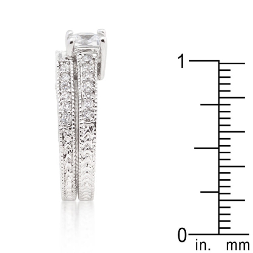 Ensemble nuptial en filigrane taille princesse