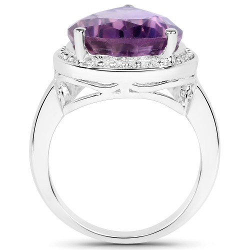 9.00 Carat Genuine Amethyst .925 Sterling Silver Ring