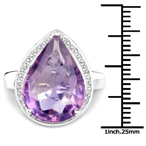 9.00 Carat Genuine Amethyst .925 Sterling Silver Ring