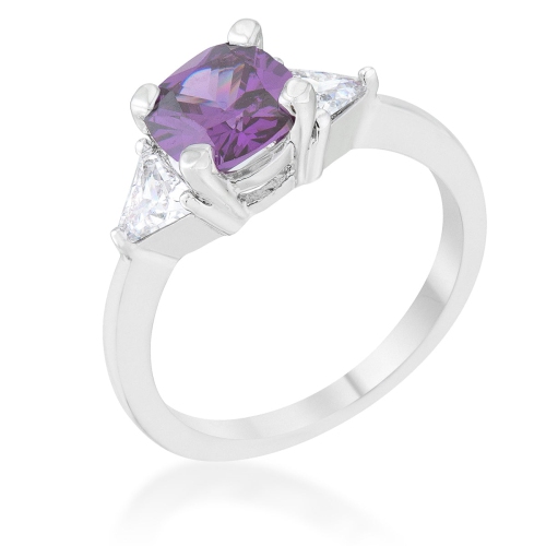 Bague carrée classique avec zircons cubiques de 1,8ct mm de Shonda