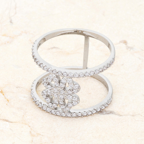 0.4ct CZ Delicate Floral Wrap Ring