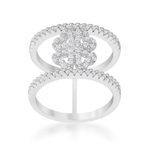 0.4ct CZ Delicate Floral Wrap Ring