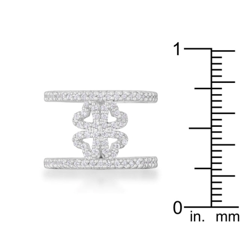 0.4ct CZ Delicate Floral Wrap Ring