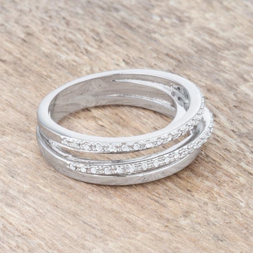 Lynn 0.25ct CZ Twisted Trio Band Ring