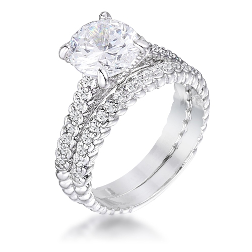 JGI  2.1Ct Plated Baroque Style Wedding Set In Multicolor