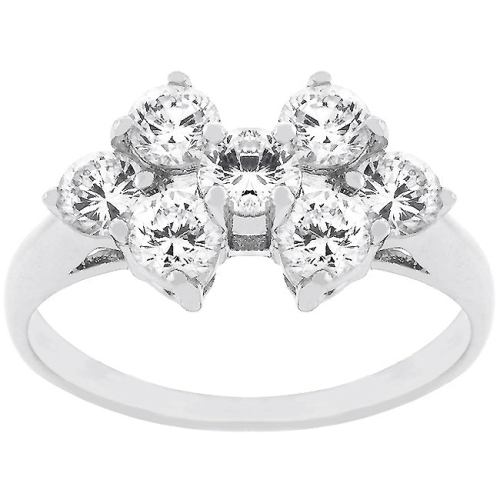 Round Cubic Zirconia Cluster Ring