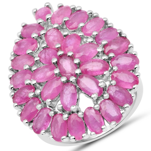 QJ  8.10 Carat Genuine Ruby .925 Sterling Ring In Silver
