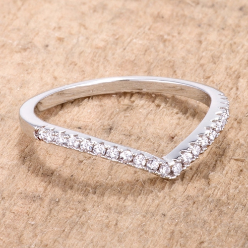 .22Ct Chevron Ring with CZ