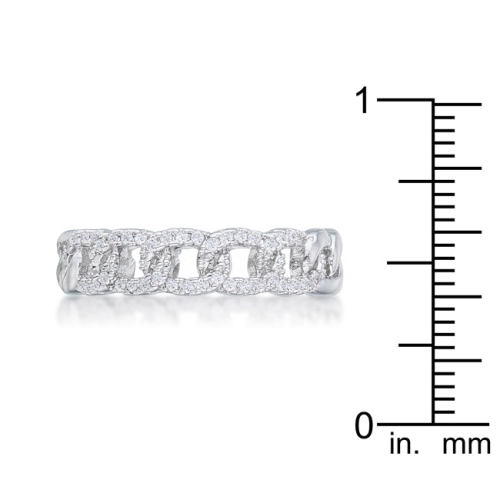Interlocking Chain Design Ring with CZ