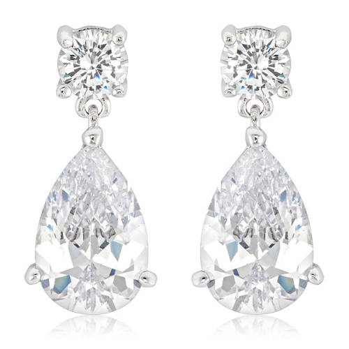 JGI  Elegant Cubic Zirconia Drop Earrings In Multicolor