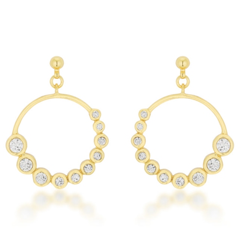 Graduated Cubic Zirconia Circle Earrings