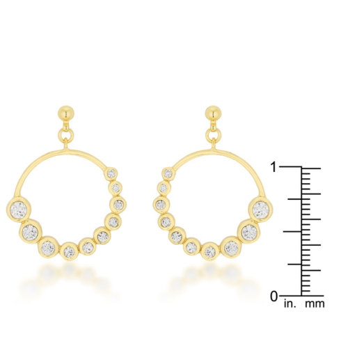 Graduated Cubic Zirconia Circle Earrings