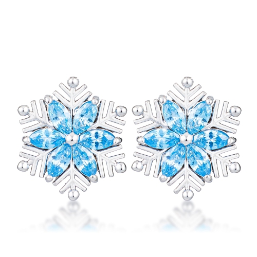 Boucles d'oreilles à flocon de neige à taille marquise