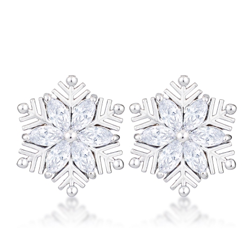 Boucles d'oreilles à flocon de neige à taille marquise